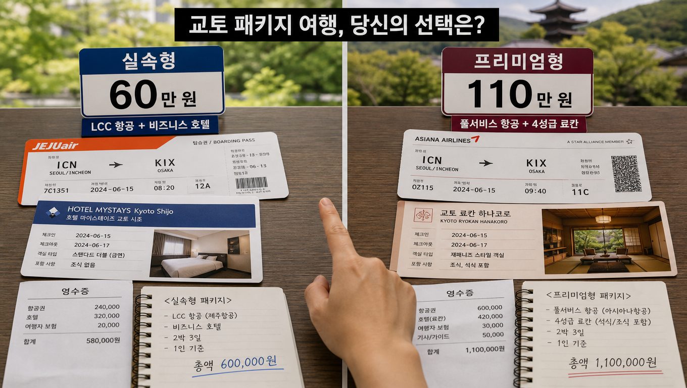 교토패키지 가격 차이와 실속형·프리미엄형 비교