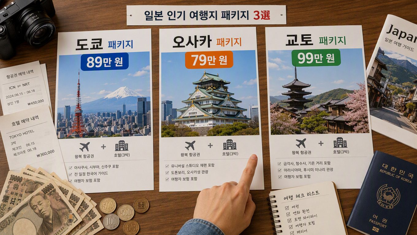 일본여행 추천 시 도쿄·오사카·교토 패키지 비용 비교