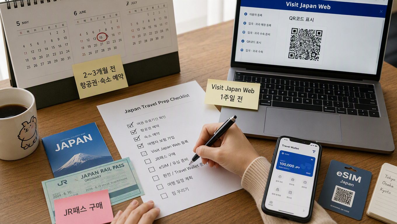 일본 여행 사전준비는 출발 몇 개월 전부터 어떻게 진행하나요