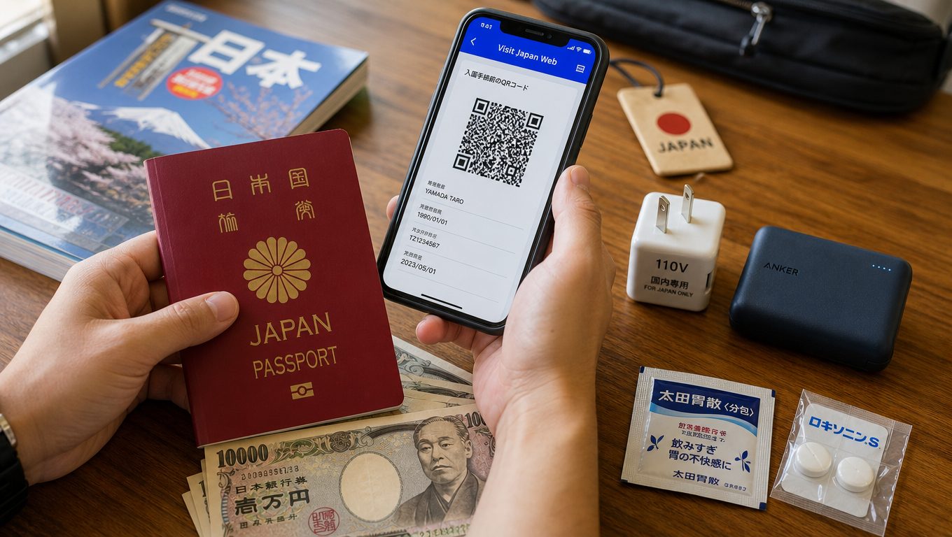 일본여행 준비물: Visit Japan Web 등록부터 환전·어댑터·상비약까지