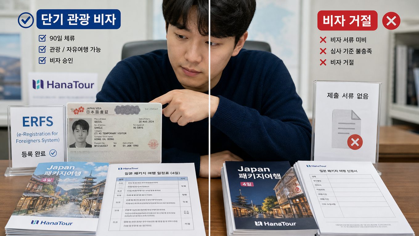 일본 비자, 패키지 여행 상품 선택 기준과 ERFS 서류