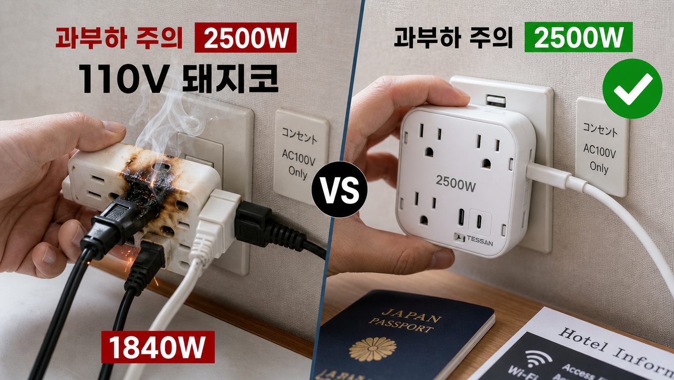 110v 돼지코 멀티어댑터 과부하를 막는 안전 사용법