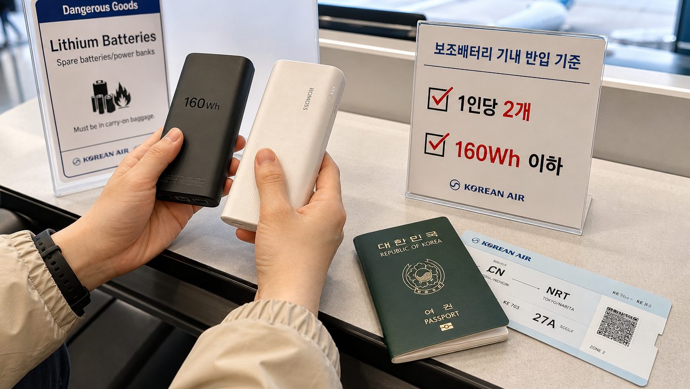 2026 일본 보조배터리 기내 반입 규정 위반 피해와 준비 방법