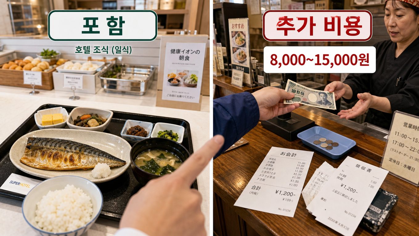 일본 패키지 여행 식사 포함 범위와 추가 비용