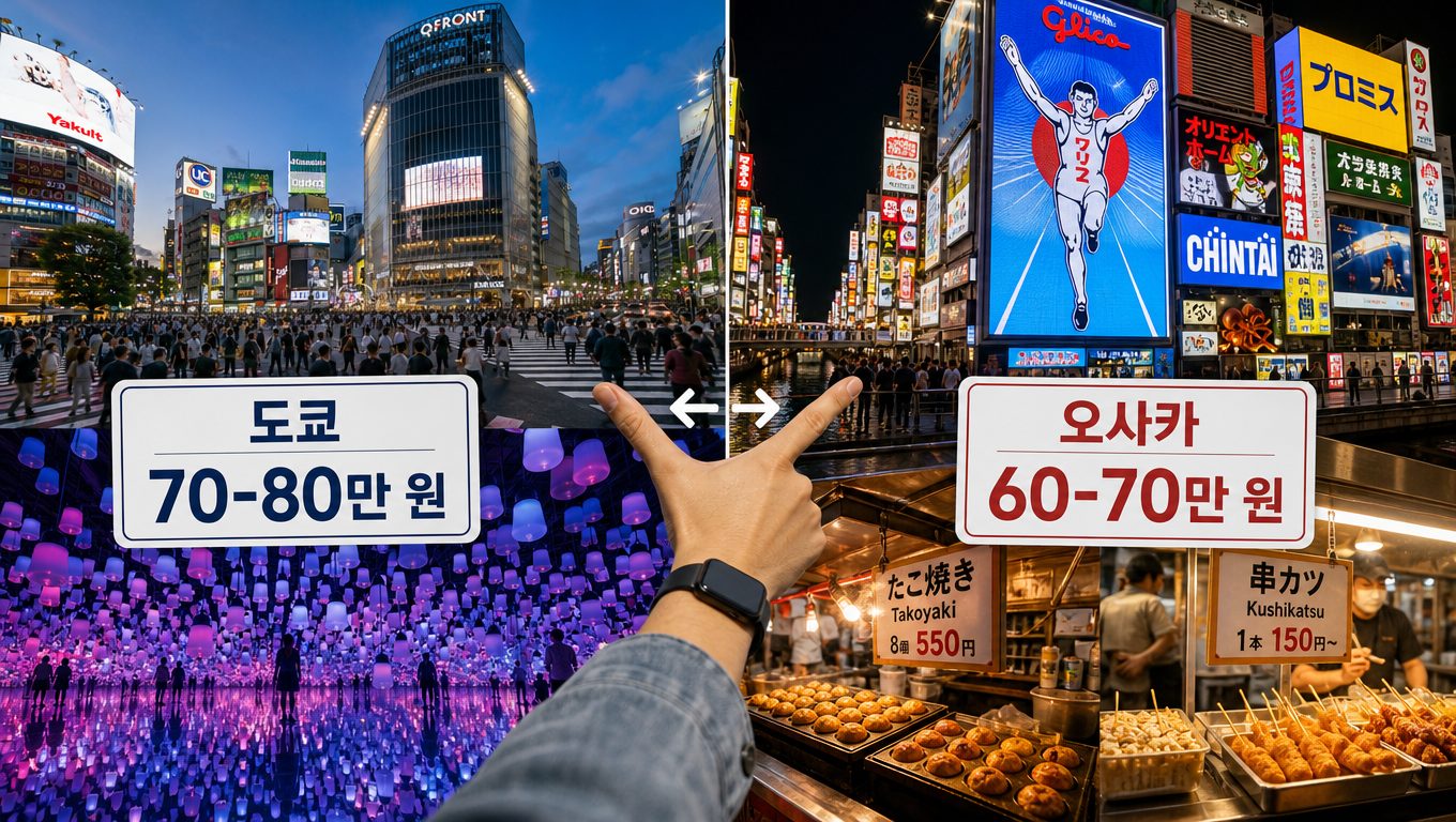 2박 3일 일본 여행 도쿄 오사카 코스 비교