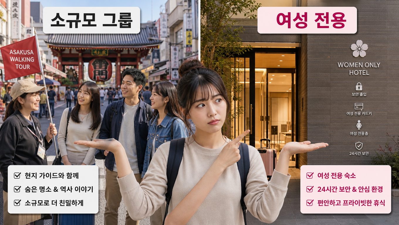 여자 혼자 도쿄 여행 패키지 유형