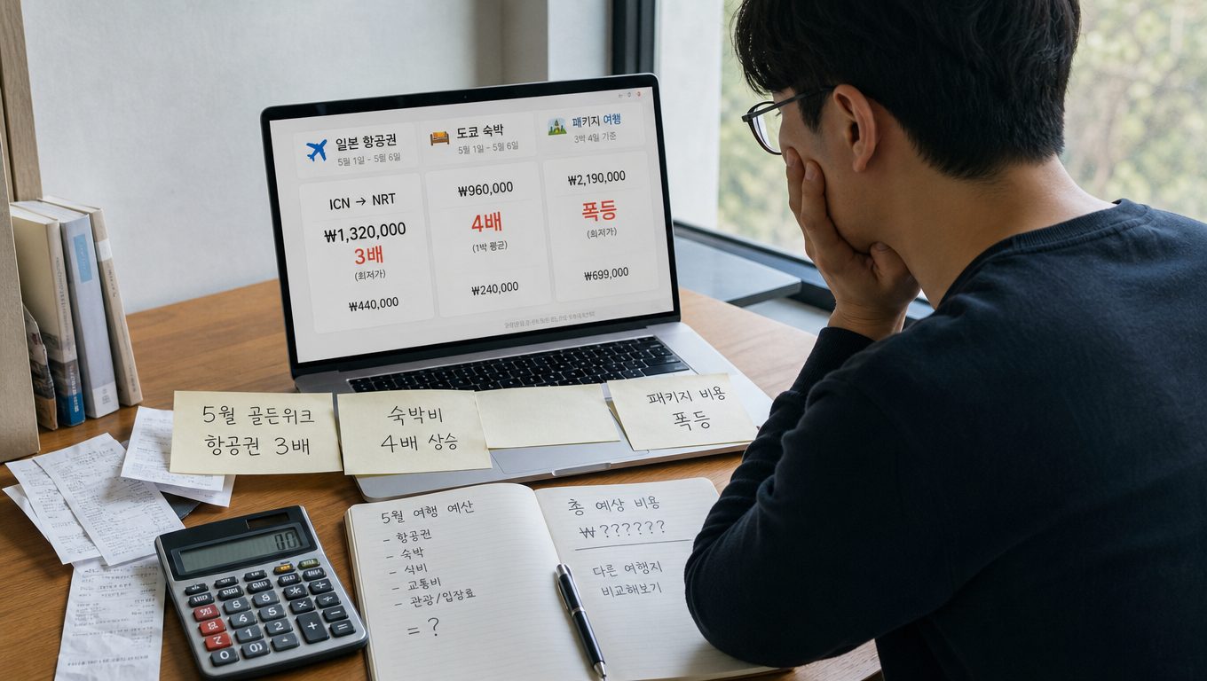 5월 골든위크 일본 패키지 여행 비용이 왜 비싼가요?